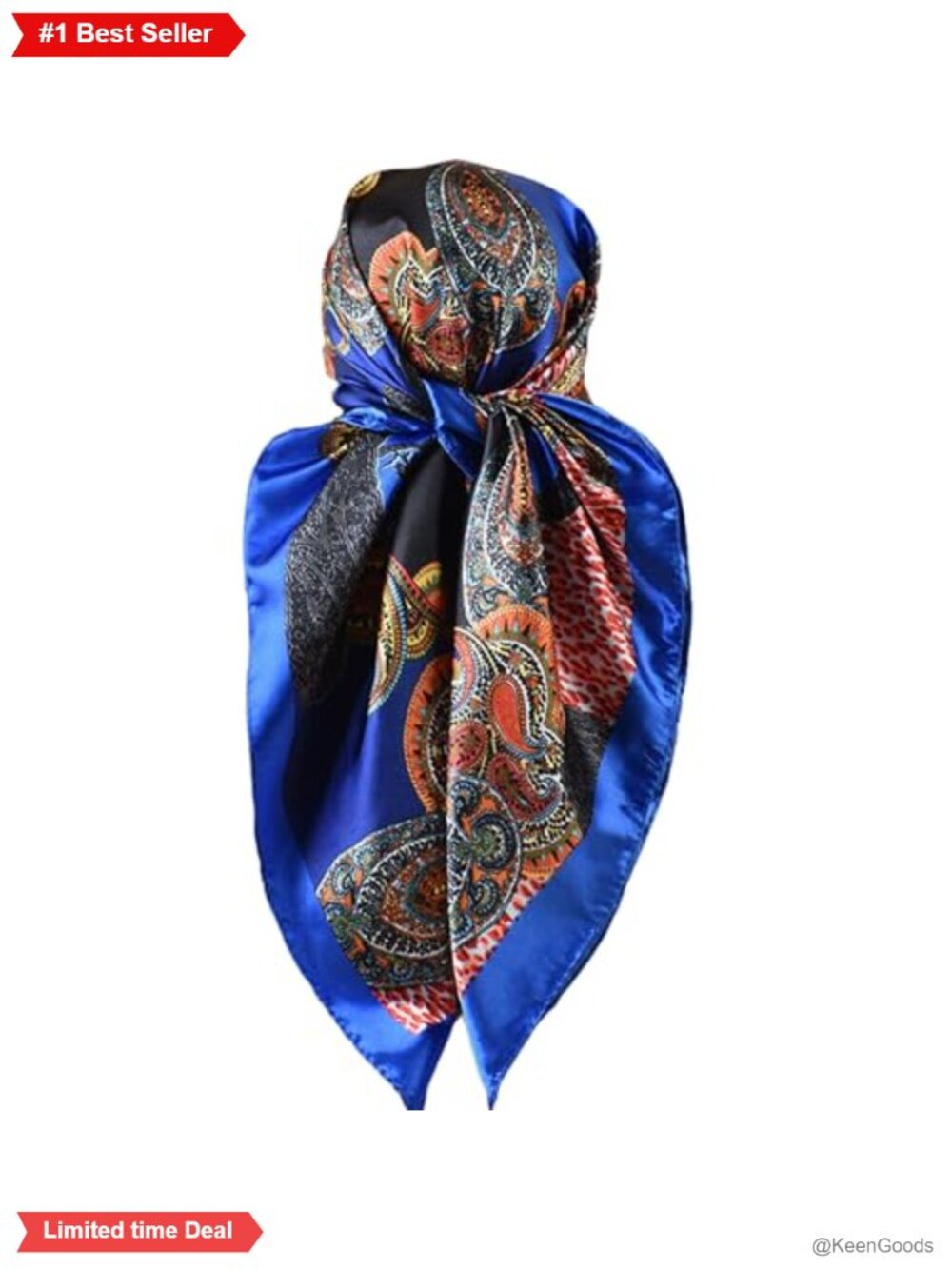 Polyester Silk Blend Paisley Scarf Wrap Headband Hair Scarf 35x35